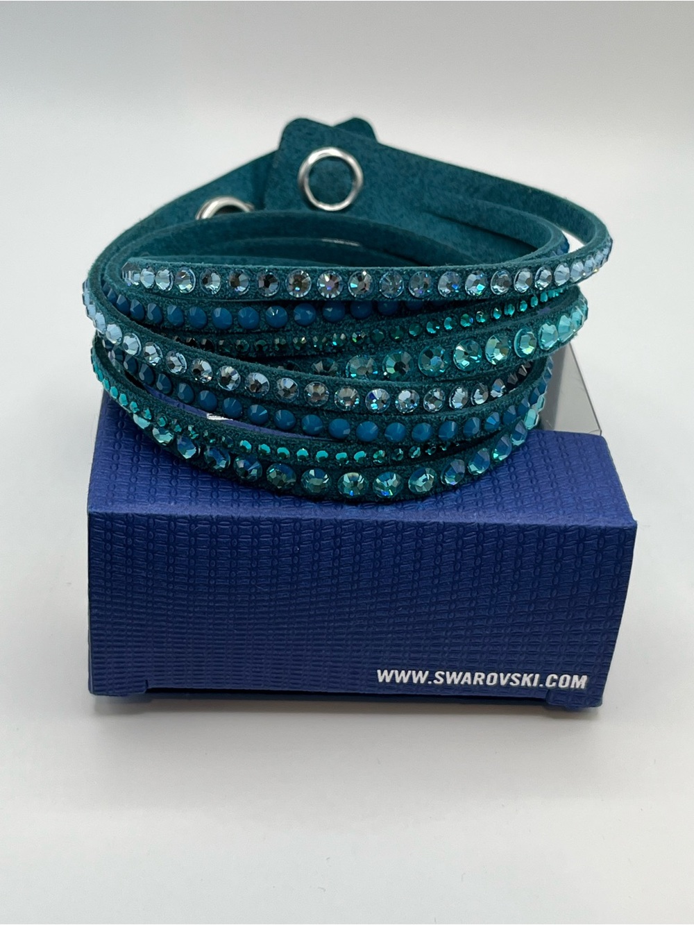 Swarovski Slake Teal Multi Strand Crystal Wrap Bracelet
